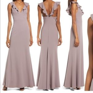 Lulus Perfect Opportunity Ruffle Trumpet Gown